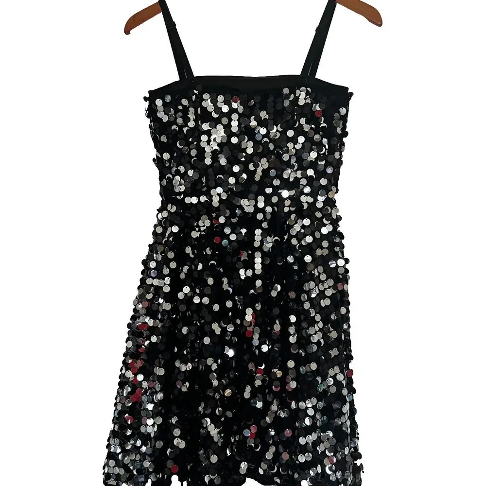 Milly Mini Girls Dress 16 Sequins Black Party